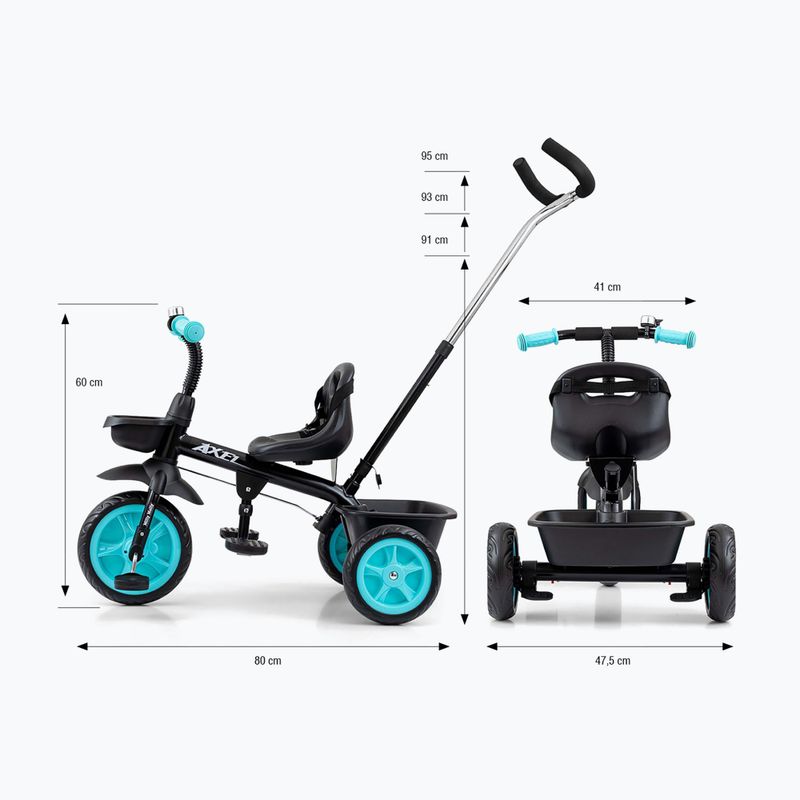 Bicicletta senza pedali a tre ruote Milly Mally Axel black 10