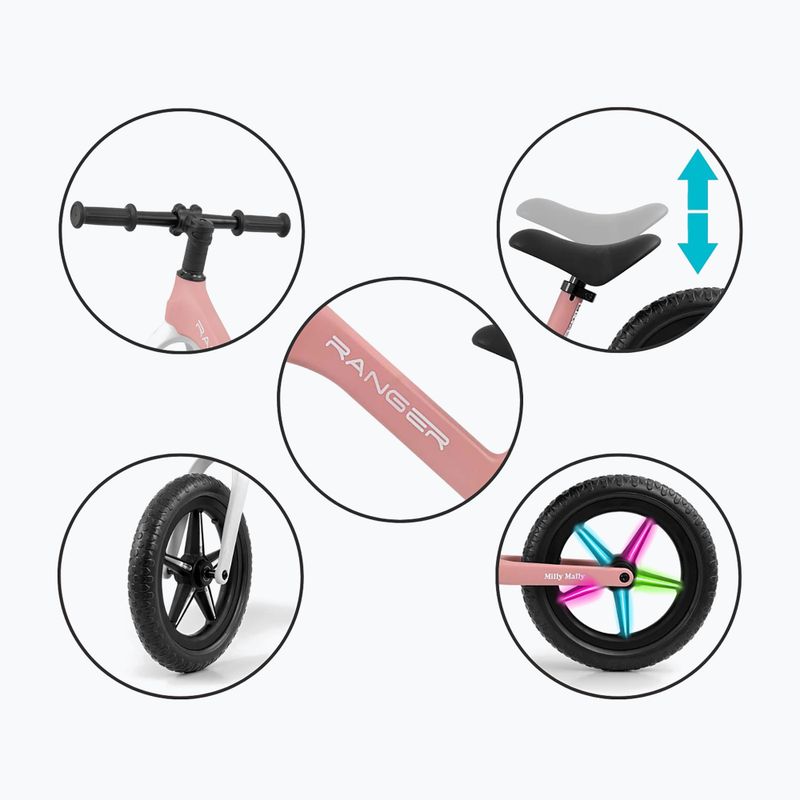 Bicicletta senza pedali Milly Mally Ranger Flash pink 9