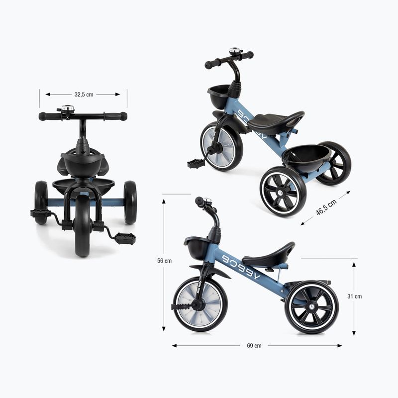 Bicicletta senza pedali a tre ruote Milly Mally Bobby denim 12