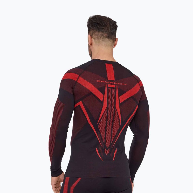 Felpa termica uomo Brubeck Dry black/red 2