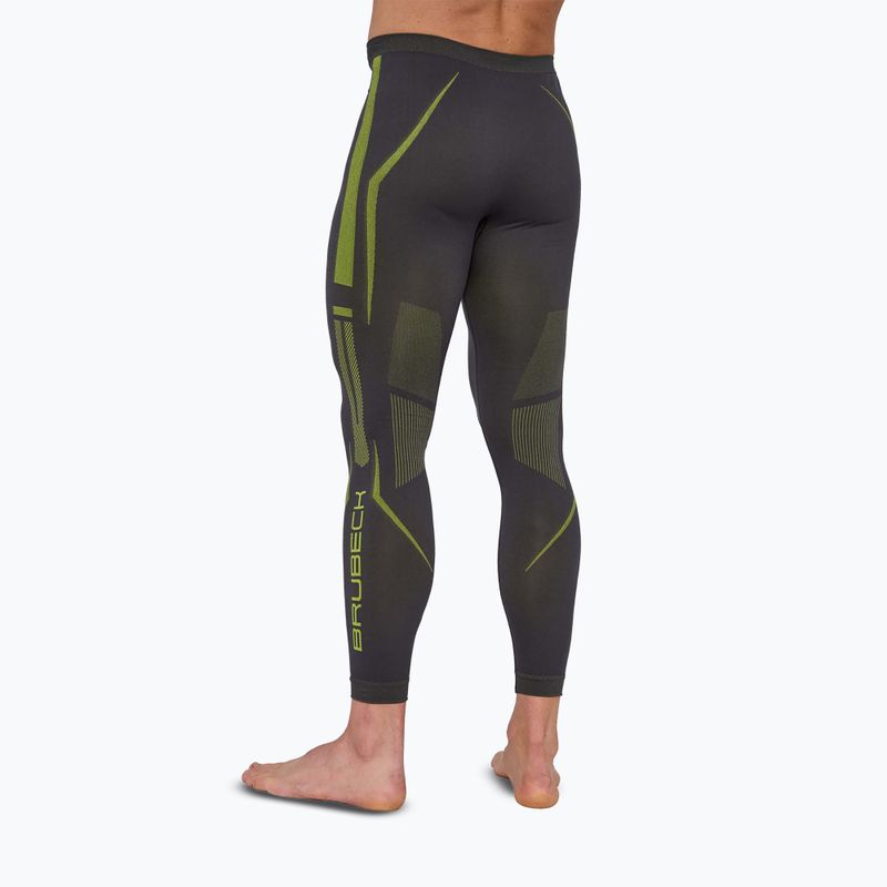 Pantaloni termici da uomo Brubeck Dry graphite/lime 2