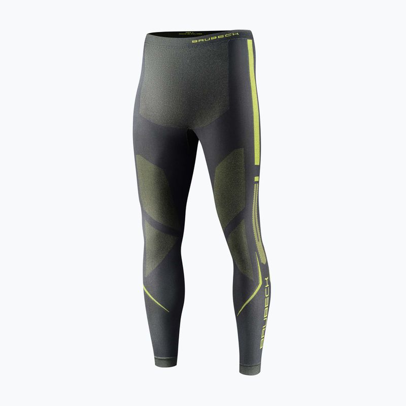 Pantaloni termici da uomo Brubeck Dry graphite/lime 3