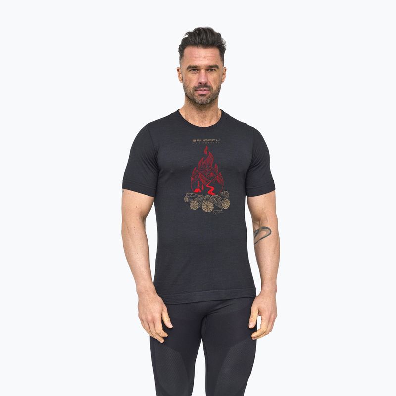 Maglietta termica da uomo Brubeck Outdoor Wool Pro black 2