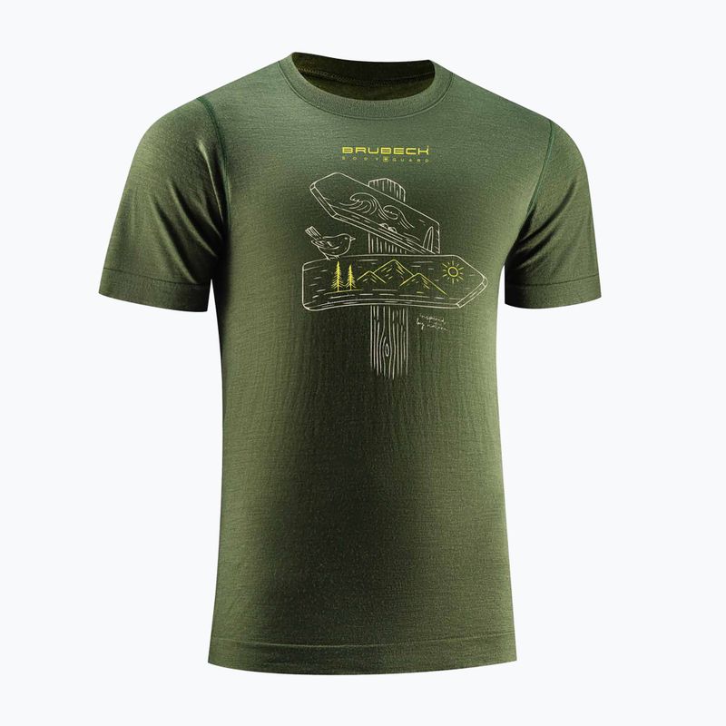 Maglia termica da uomo Brubeck Outdoor Wool Pro dark green 3