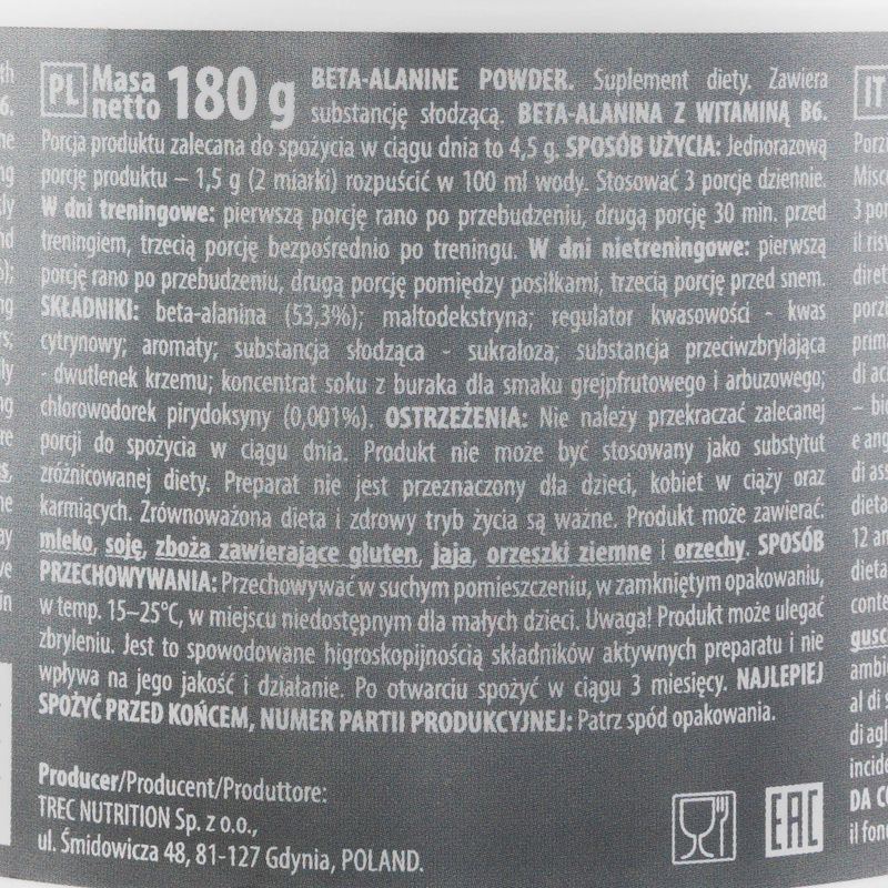 Trec Aminoacidi Beta Alanina in polvere Anguria 180 g 2