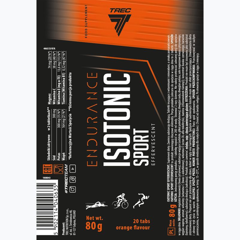 Trec Isotonic Sport Effervescente 20 compresse arancione 3