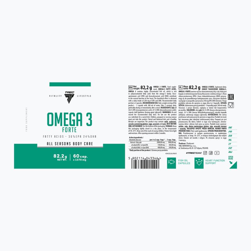 Trec Vitality Omega-3 Forte acidi grassi 60 capsule 2