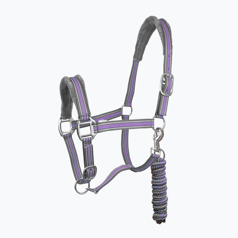 York Calipso grigio/lavanda, cavezza per cavalli con legaccio