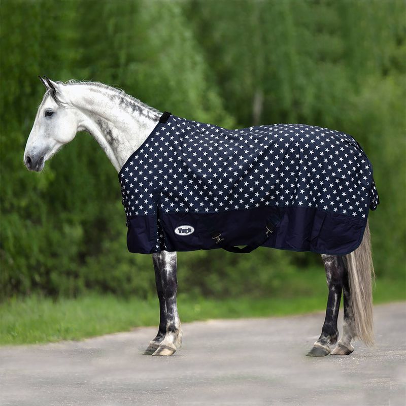 York Navy Star giacca da paddock in pile per cavalli blu navy 2