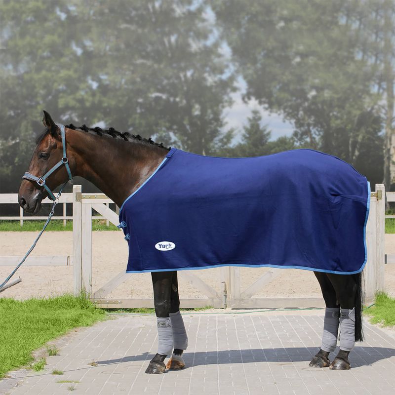 Coperta per cavalli in pile York Ekona blu navy/jeans 2