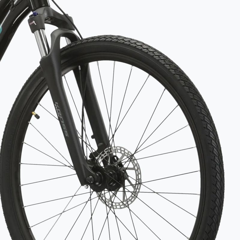 Bicicletta cross da donna KROSS Evado 5.0 In black/turquoise/gloss 5