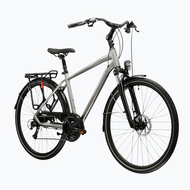 Bicicletta trekking da uomo KROSS Trans 3.0 silver/blue/gloss 2