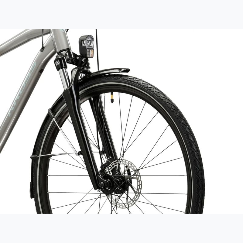 Bicicletta trekking da uomo KROSS Trans 3.0 silver/blue/gloss 5