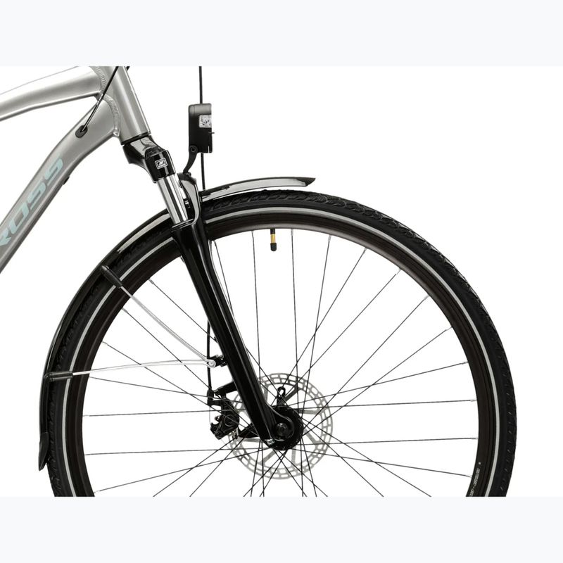 Bicicletta trekking da uomo KROSS Trans 3.0 silver/blue/gloss 6