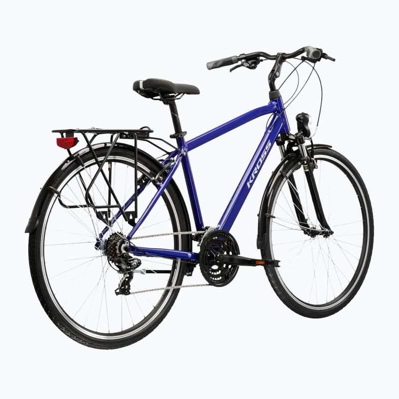 Bicicletta trekking da uomo KROSS Trans 1.0 navy blue/silver/gloss 3