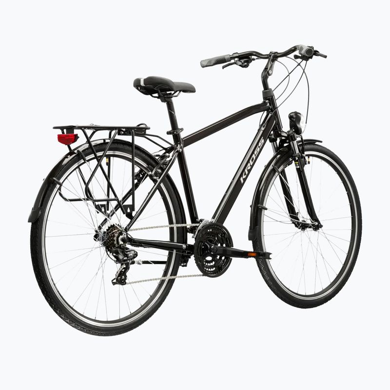 Bicicletta trekking da uomo KROSS Trans 1.0 black/silver/gloss 3