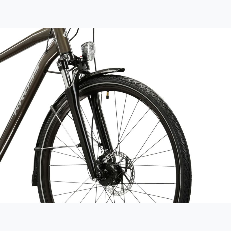 Bicicletta trekking da uomo KROSS Trans 4.0 brown/silver/gloss 5