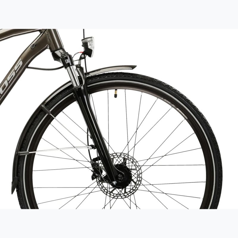 Bicicletta trekking da uomo KROSS Trans 4.0 brown/silver/gloss 6