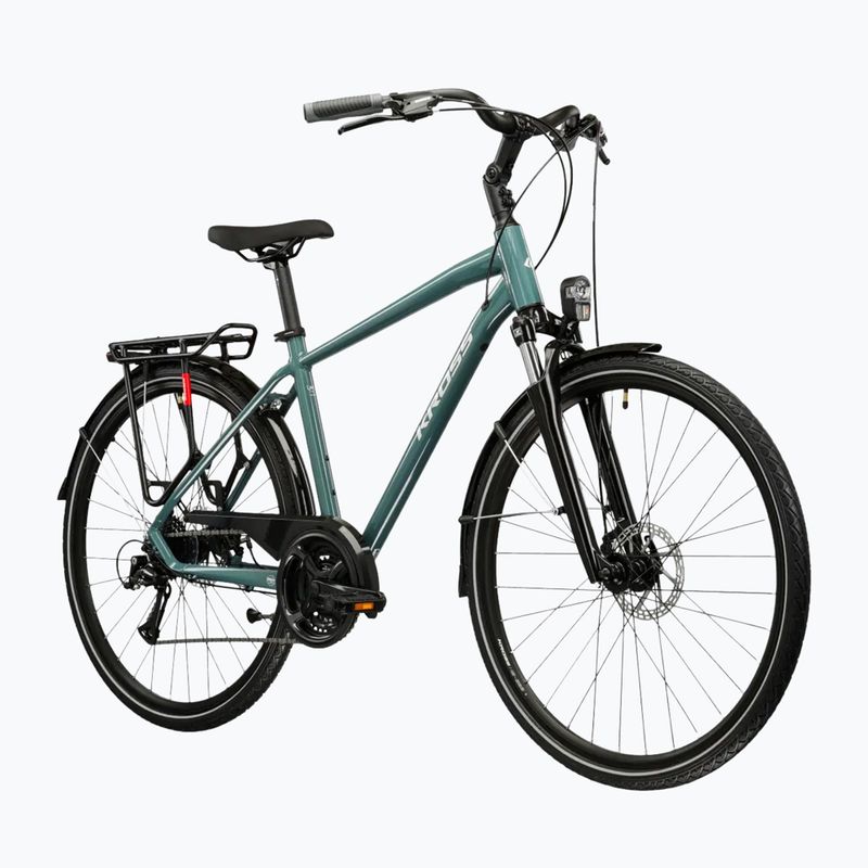Bicicletta trekking da uomo KROSS Trans 3.0 green/silver/gloss 2