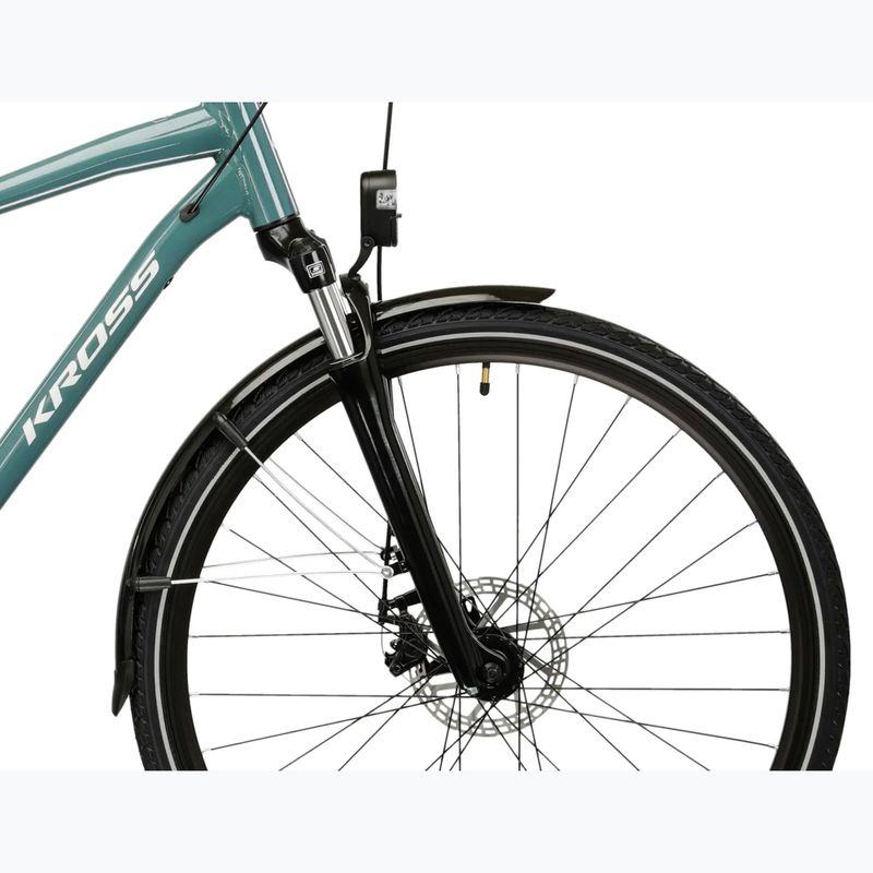 Bicicletta trekking da uomo KROSS Trans 3.0 green/silver/gloss 6