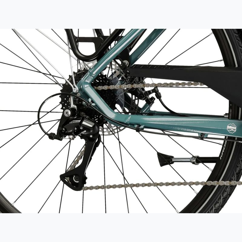 Bicicletta trekking da uomo KROSS Trans 3.0 green/silver/gloss 8