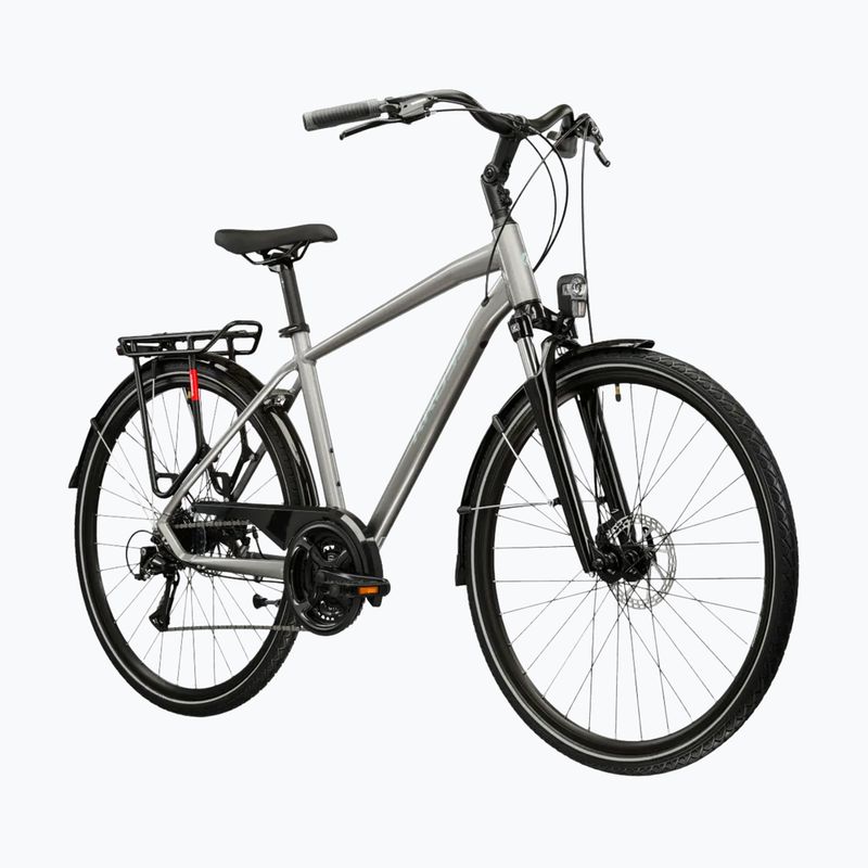 Bicicletta trekking da uomo KROSS Trans 3.0 silver/blue/gloss 2