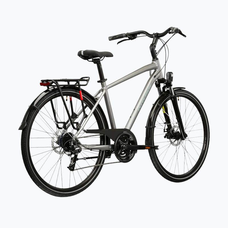 Bicicletta trekking da uomo KROSS Trans 3.0 silver/blue/gloss 3