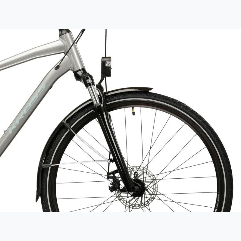 Bicicletta trekking da uomo KROSS Trans 3.0 silver/blue/gloss 6