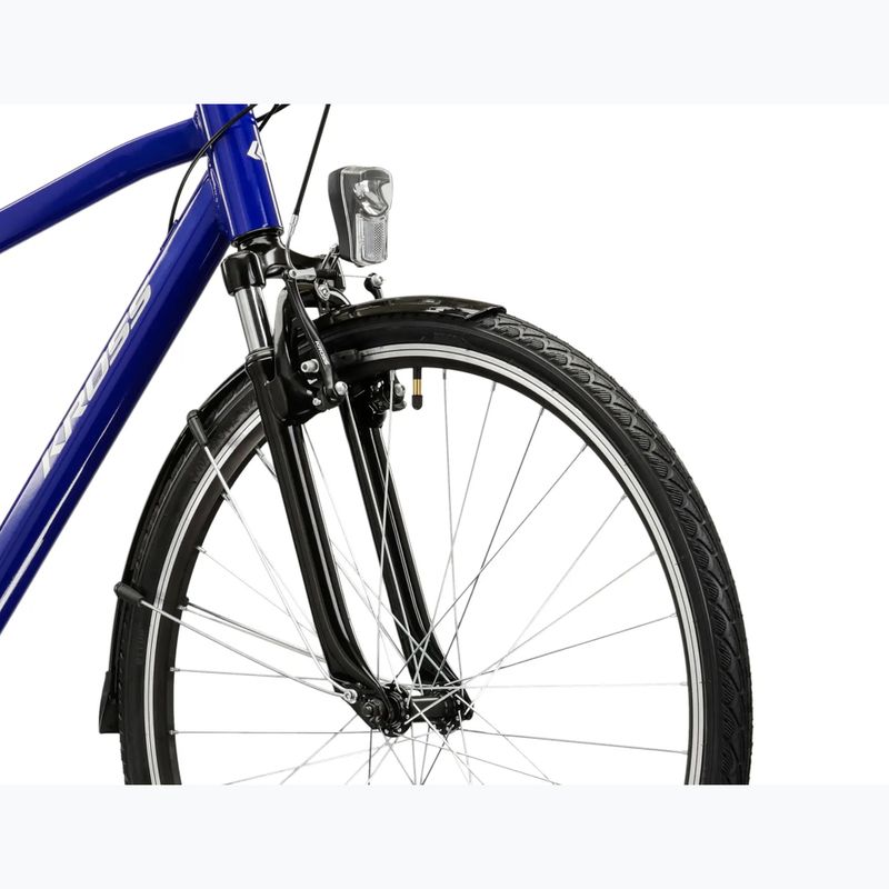 Bicicletta trekking da uomo KROSS Trans 1.0 navy blue/silver/gloss 5