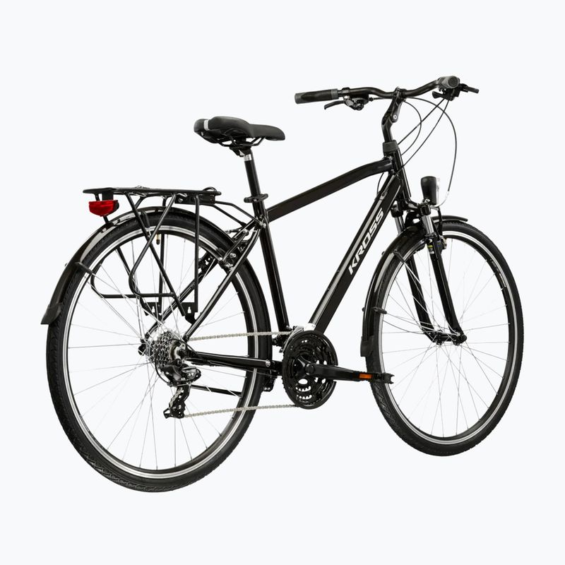 Bicicletta trekking da uomo KROSS Trans 1.0 black/silver/gloss 3