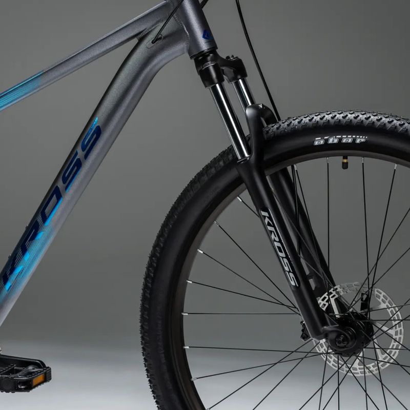 Bicicletta da montagna KROSS Hexagon X200 29" grey/blue/matte 17