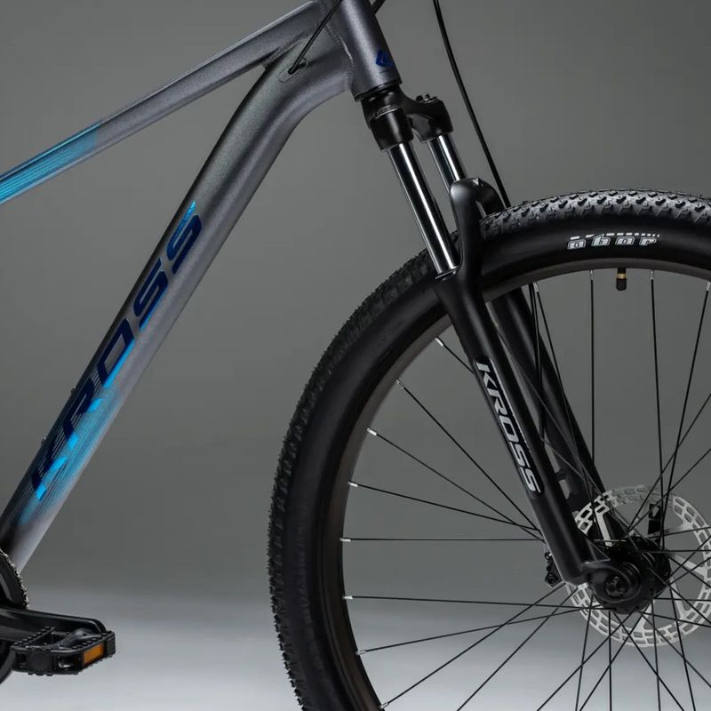 Bicicletta da montagna KROSS Hexagon X200 27,5" grey/blue/matte 19