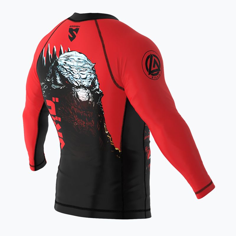 SMMASH Zilla, costume da bagno a maniche lunghe da uomo, rosso 6