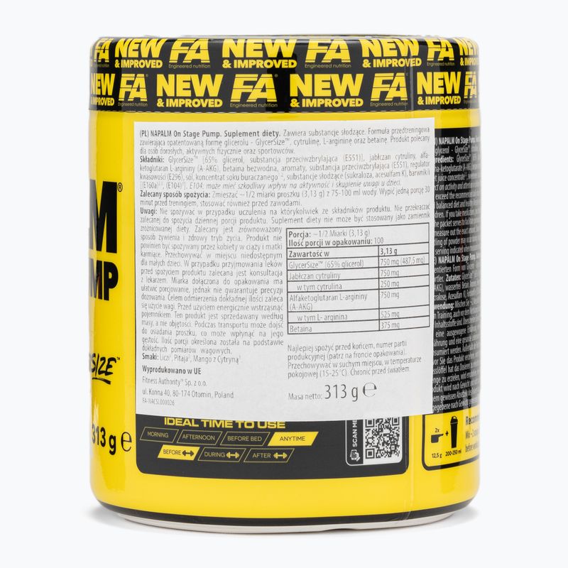 Fitness Authority pre-allenamento Napalm On Stage Pump 313 g frutto del drago 2