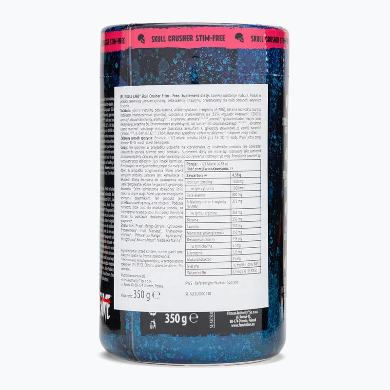 Fitness Authority pre-allenamento Skull Labs Skull Crusher Stim Free 350 g mango/limone 2