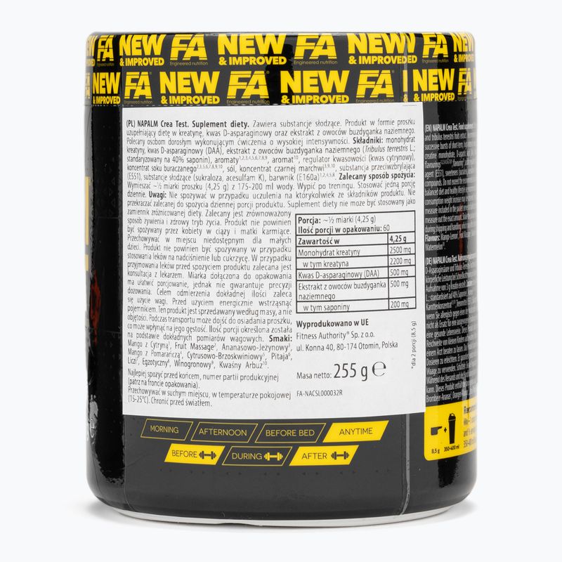 Fitness Authority creatina Napalm Crea Test 255 g mango/limone 2