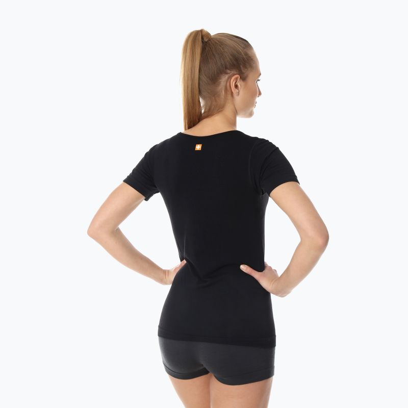 Maglietta termica Brubeck Outdoor Merino Wool Pro nero/camoscio da donna 2