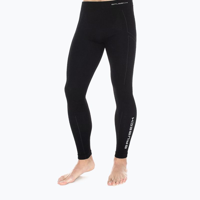 Pantaloni termoattivi da uomo Brubeck LE11120 Extreme Wool nero
