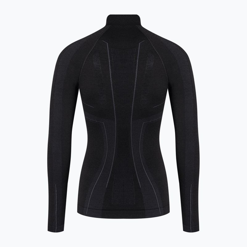 Brubeck LS11930 Extreme Wool, manica lunga termica da donna, nero 3