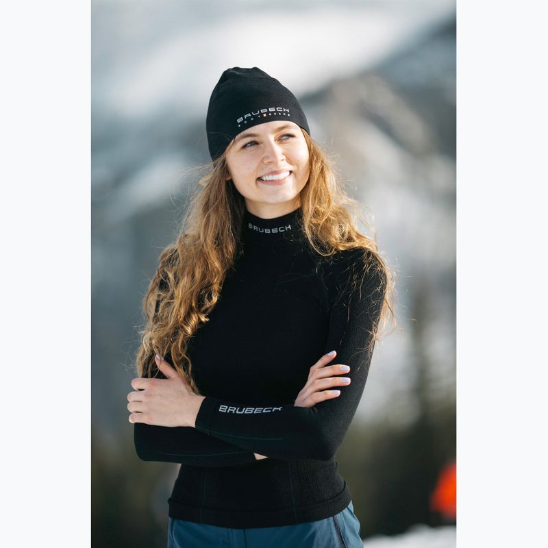 Brubeck LS11930 Extreme Wool, manica lunga termica da donna, nero 4