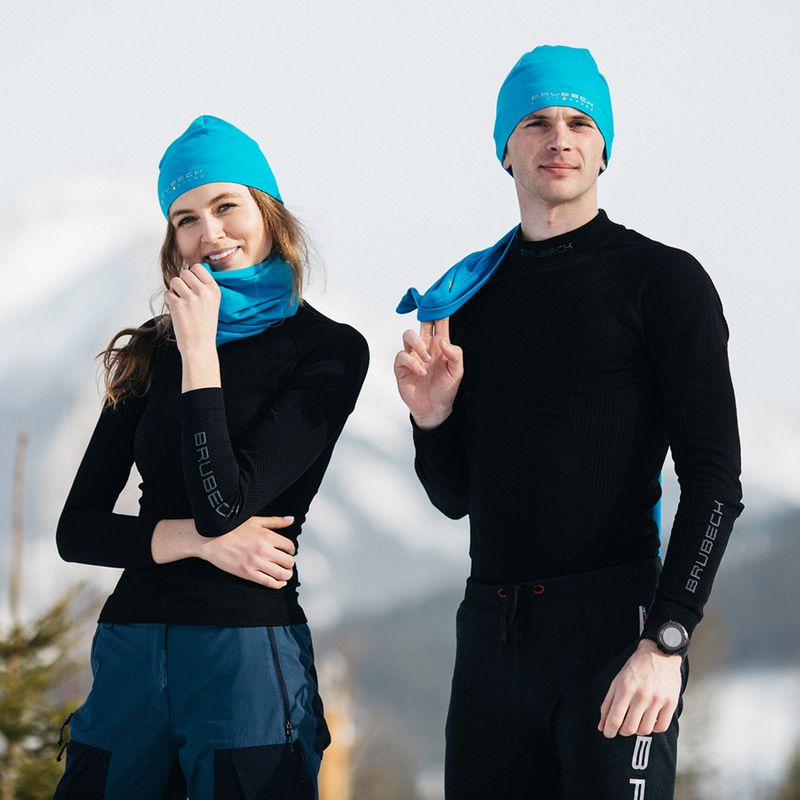 Brubeck LS11930 Extreme Wool, manica lunga termica da donna, nero 10