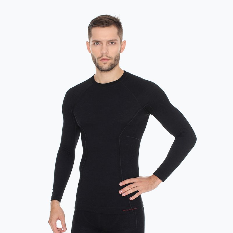 Maglia termica da uomo Brubeck Active Wool nera