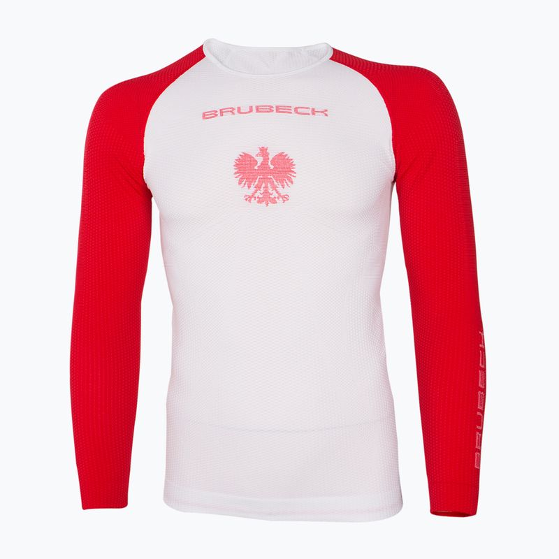 Maglia termica da uomo Brubeck 3D Husar Pro bianco/rosso 3