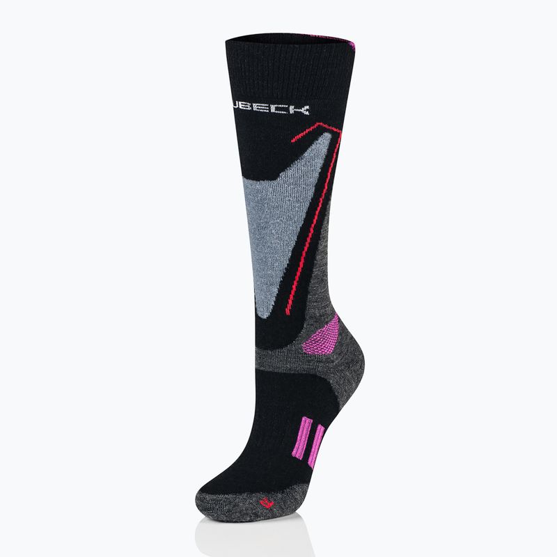 Calze da sci da donna Brubeck Snow Force Grigio chiaro / rosa 2