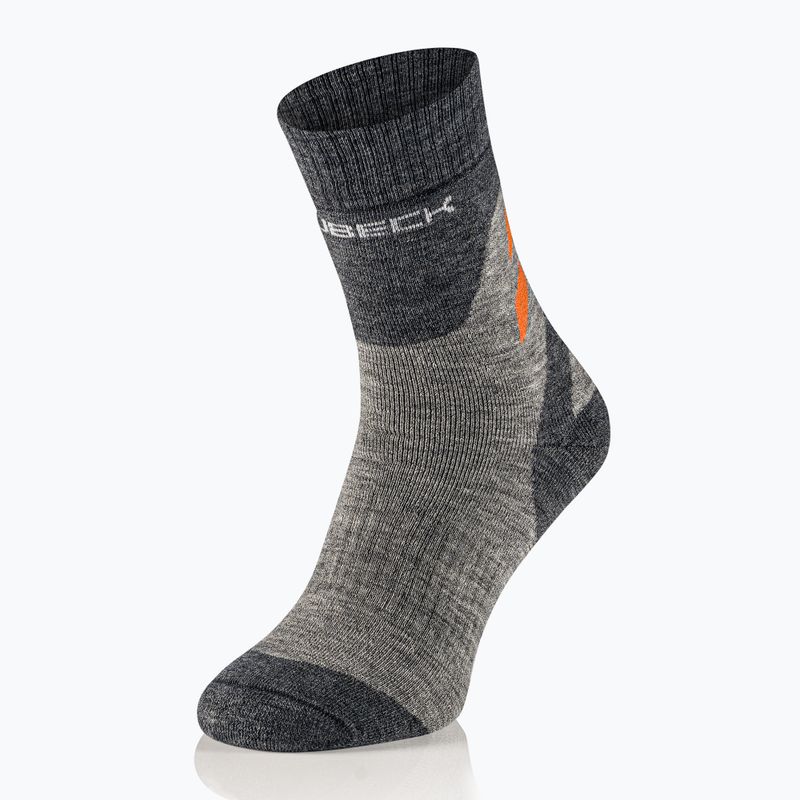 Calze da donna Brubeck Trekking Merino grigio chiaro/arancio