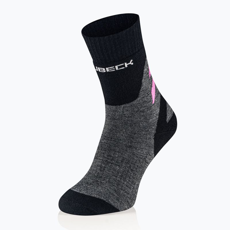 Calze da donna Brubeck Trekking Merino grafite/fucsia