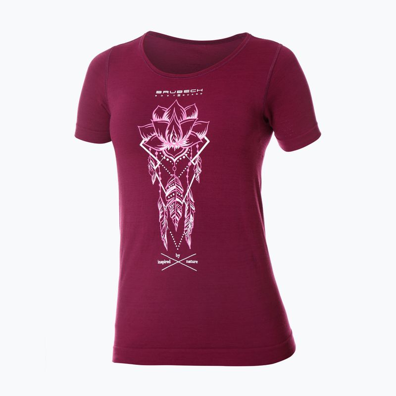 Maglietta termica Brubeck Outdoor Merino Wool Pro da donna prugna/loto 2 3