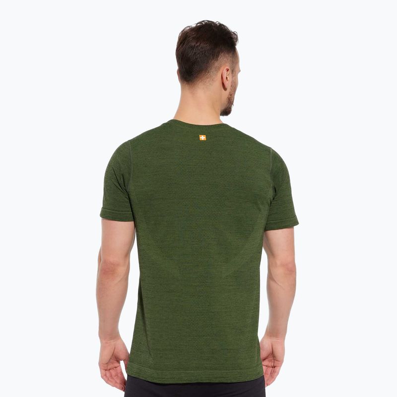 Maglia termica da uomo Brubeck Outdoor Merino Wool Pro SS dark green/tree 2
