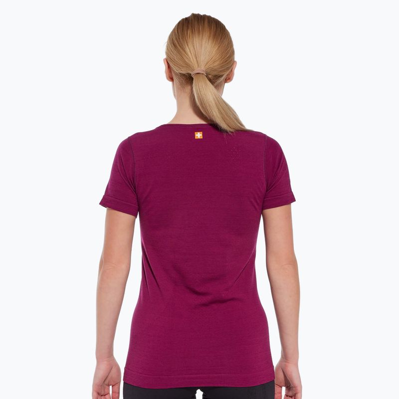 Maglia termica da donna Brubeck Outdoor Merino Wool Pro SS plum/mountain 3 2