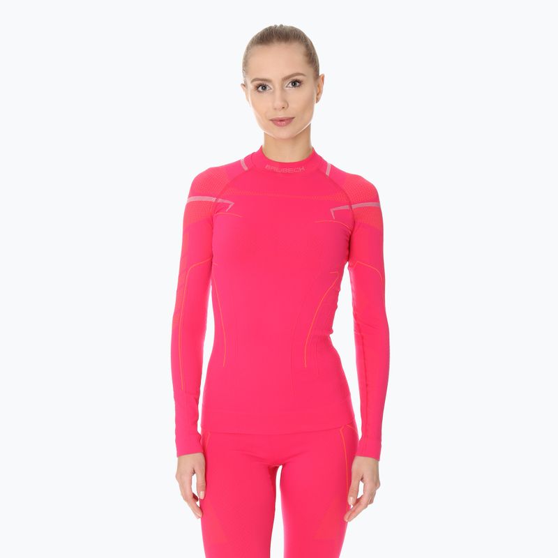 Maglia donna thermo active a maniche lunghe Brubeck LS1310 Thermo fucsia